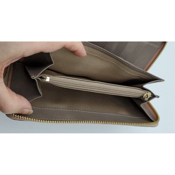 LODIS Mauve Dusty Rose  Zip Around Leather Wallet Organizer Card & ID Slots - Picture 9 of 11